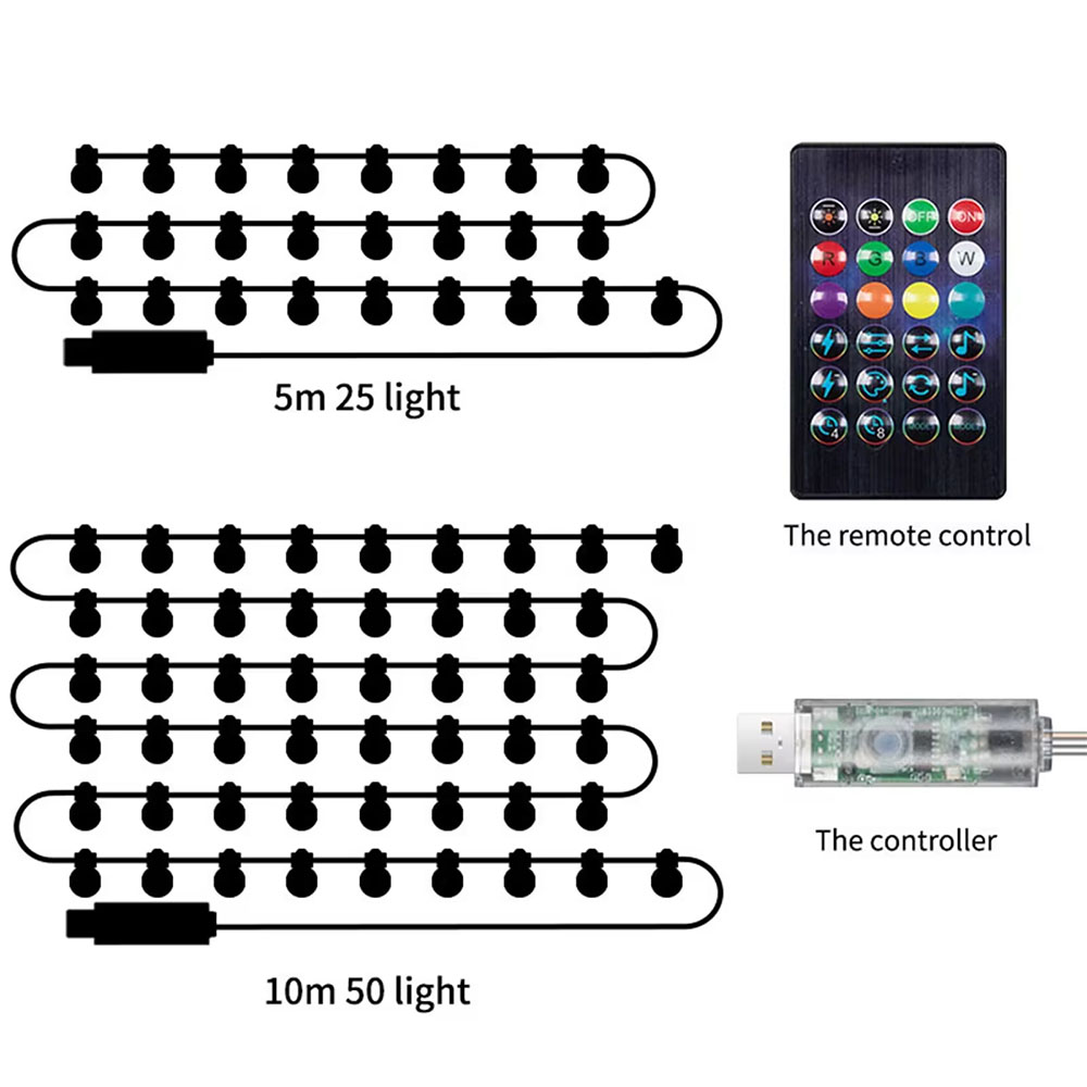 Lampu LED Pintar Tali Lampu US - Smart Garden Festoon Lights ulasan dan harga