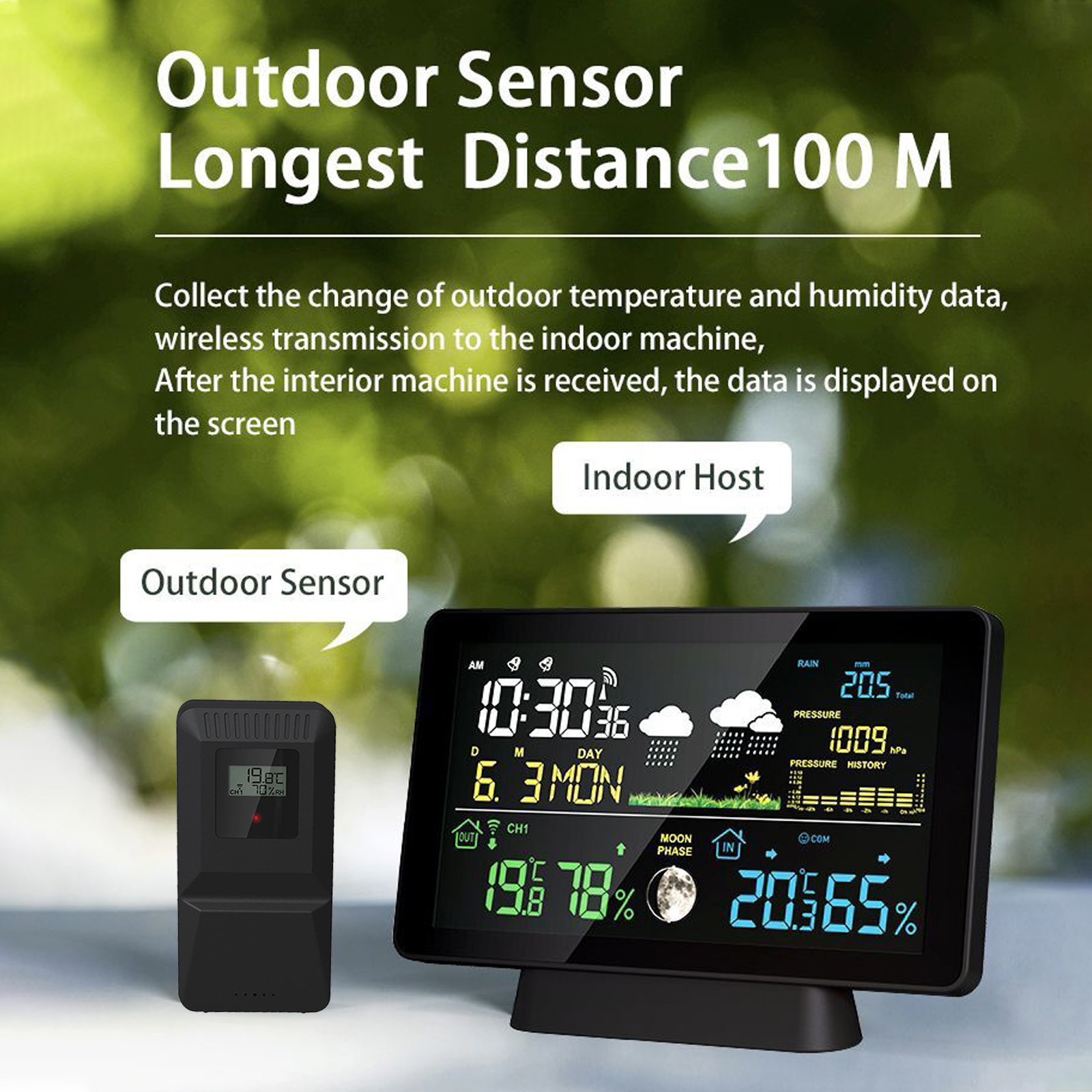 Stasiun Cuaca Nirkabel 8-in-1  - Rain Gauge Digital ulasan dan harga